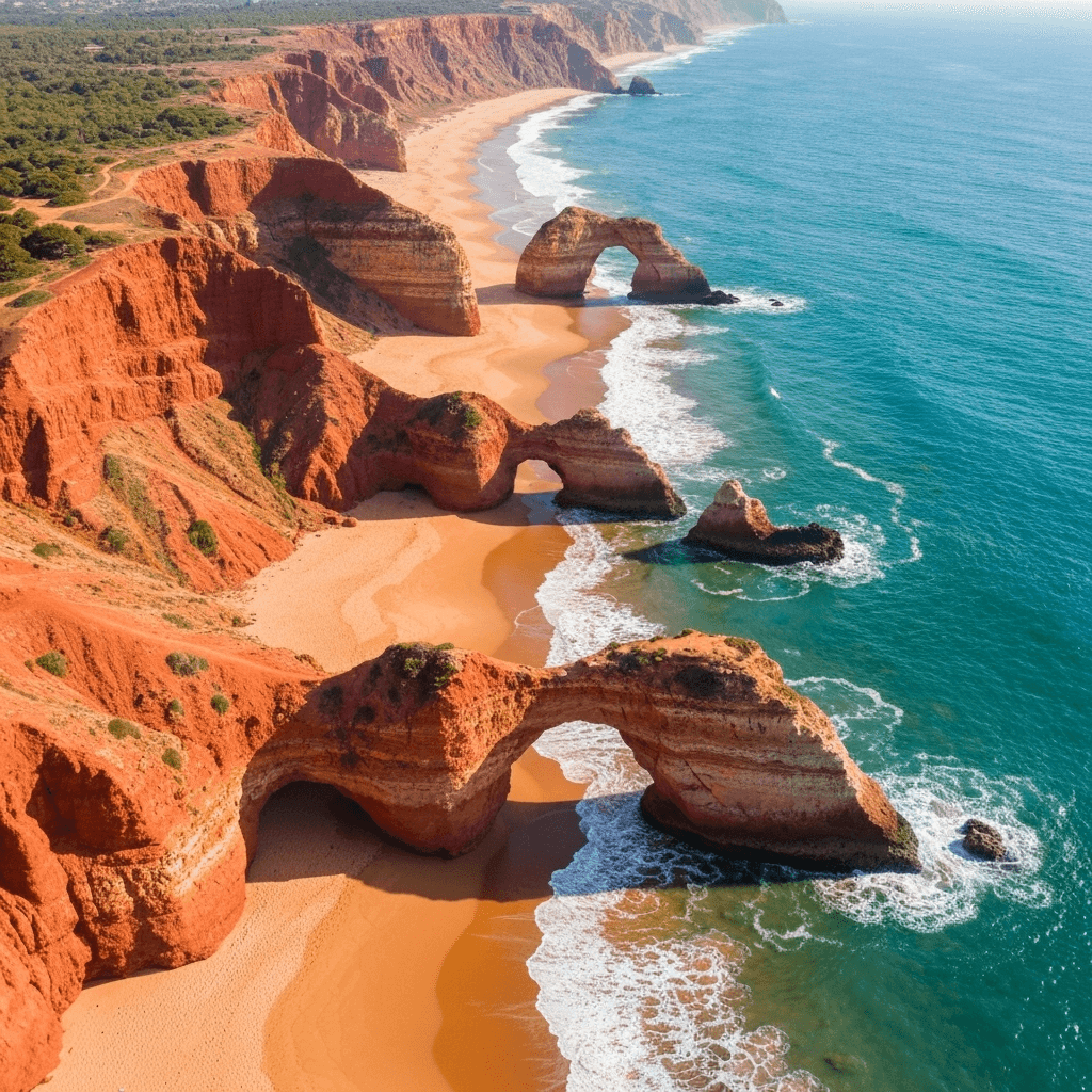 Legzira Beach red cliffs