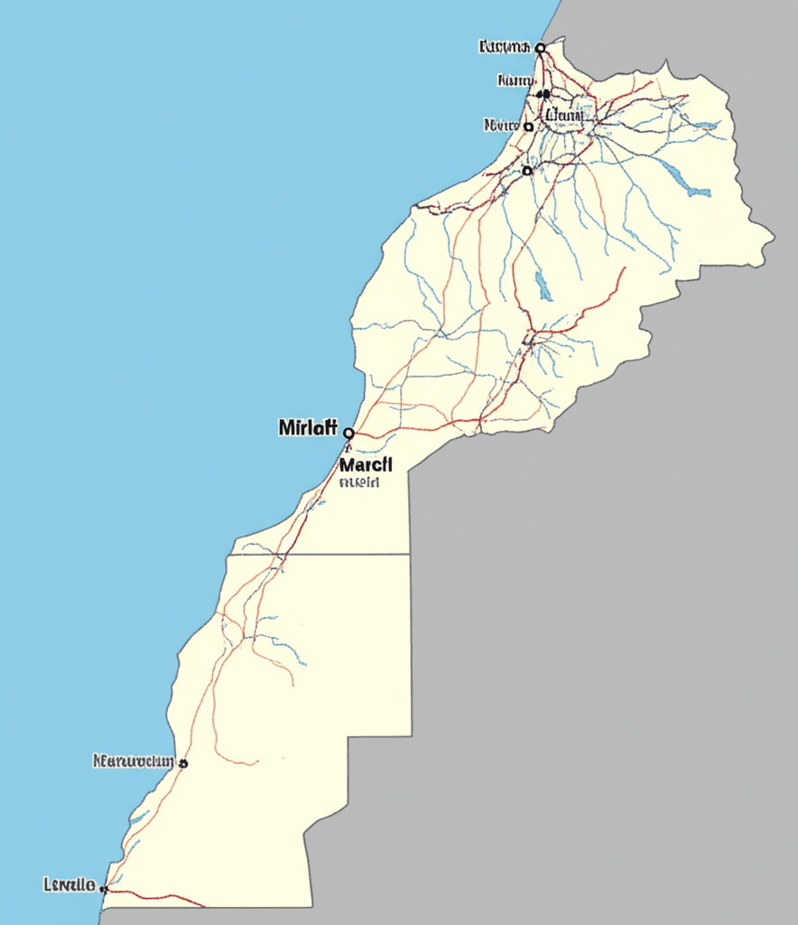 Map of Mirleft, Morocco location